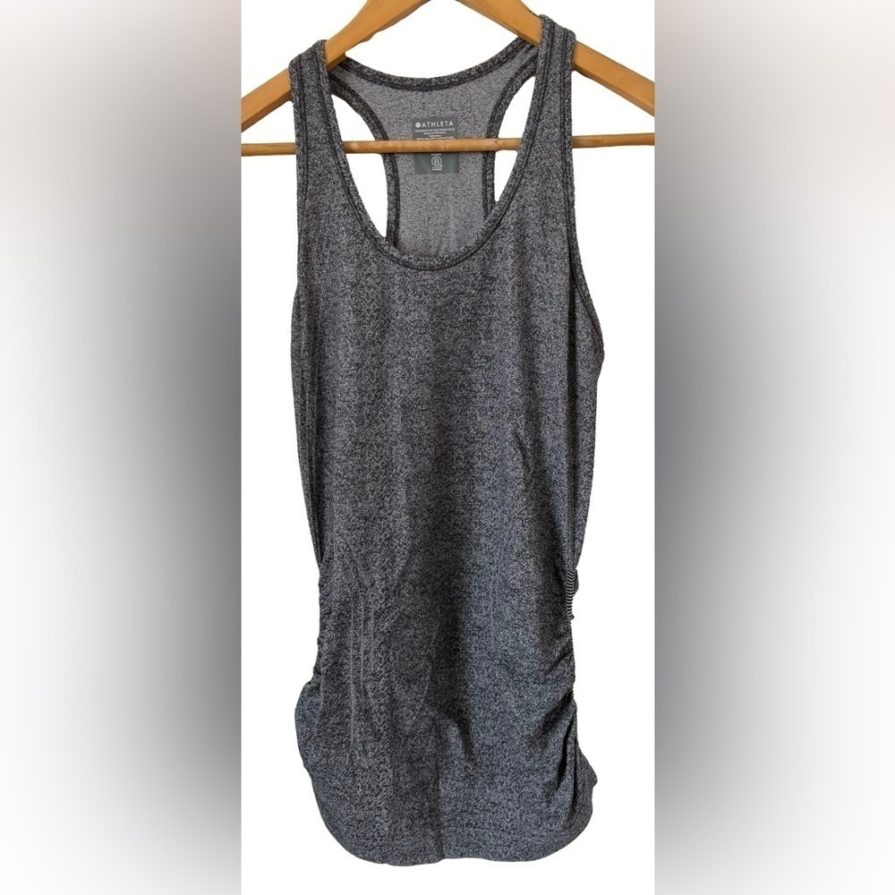 Athleta heather gray racerback tank w side touching WMNS S athletic